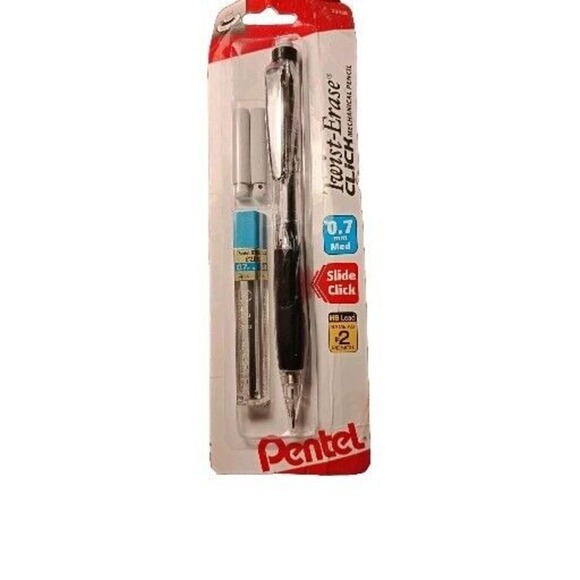 Pentel Pencil Twist-Erase Slide Click Automatic .7mm Black No. 23426 HB Lead=#2 - Picture 1 of 2